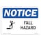 Signmission OSHA Notice Sign, Fall Hazard With Symbol, 18in X 12in Decal, 18" W, 12" H, Landscape OS-NS-D-1218-L-12429 - alternate 1